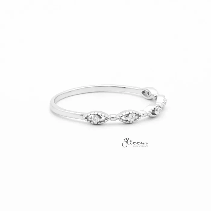 Sterling Silver CZ Ring Glitters Rings