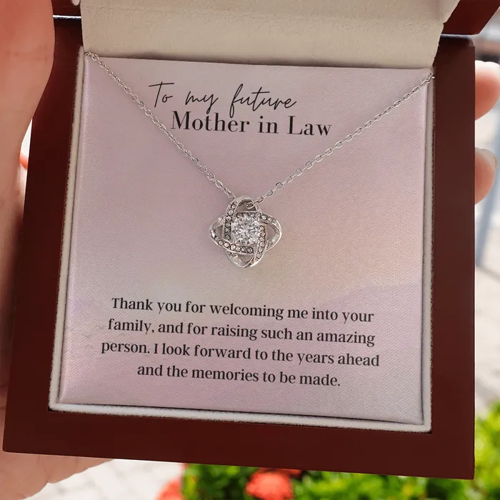 To My Beautiful Mother In Law Love Knot Pendant Necklace The Perfect Gift for Your Mother In Law ShineOn Fulfillment Necklaces