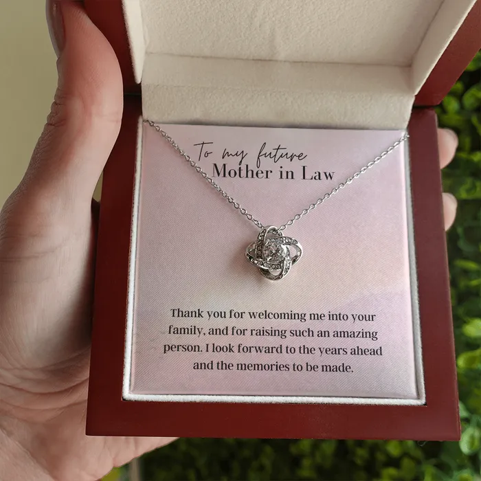 To My Beautiful Mother In Law Love Knot Pendant Necklace The Perfect Gift for Your Mother In Law ShineOn Fulfillment Necklaces