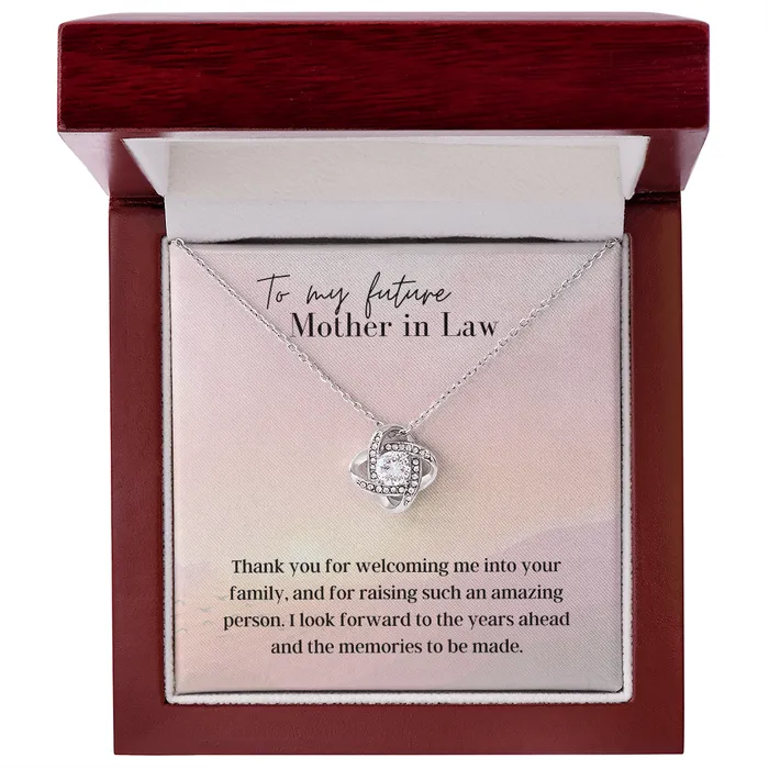 To My Beautiful Mother In Law Love Knot Pendant Necklace The Perfect Gift for Your Mother In Law ShineOn Fulfillment Necklaces