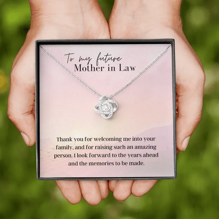 To My Beautiful Mother In Law Love Knot Pendant Necklace The Perfect Gift for Your Mother In Law ShineOn Fulfillment Necklaces