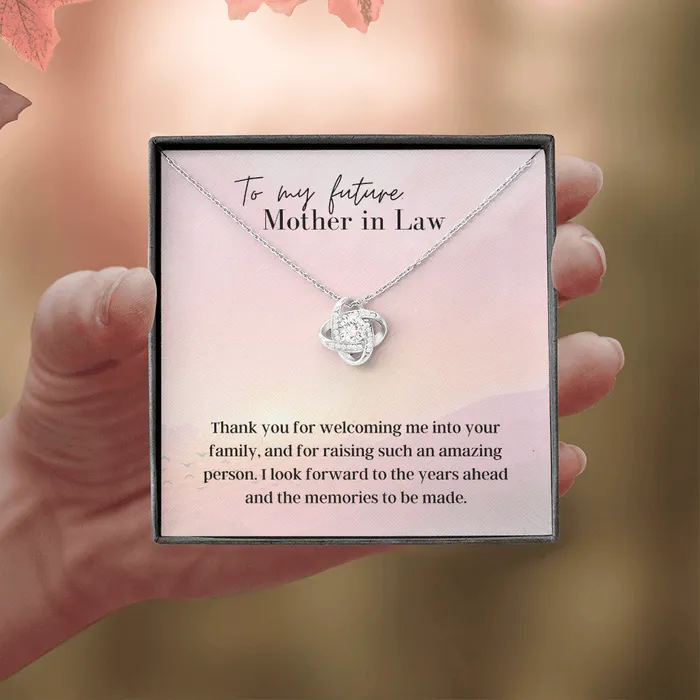 To My Beautiful Mother In Law Love Knot Pendant Necklace The Perfect Gift for Your Mother In Law ShineOn Fulfillment Necklaces