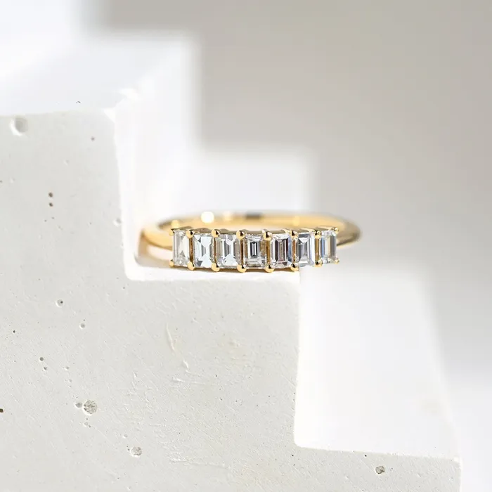Valerie Madison Fine Jewelry Rings EmeraldCut Diamond Demi Band