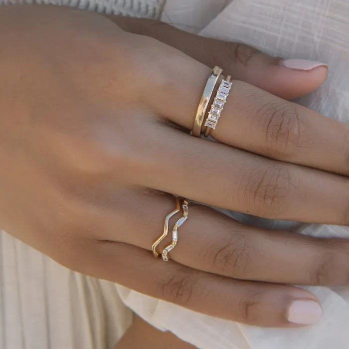 Valerie Madison Fine Jewelry Rings EmeraldCut Diamond Demi Band
